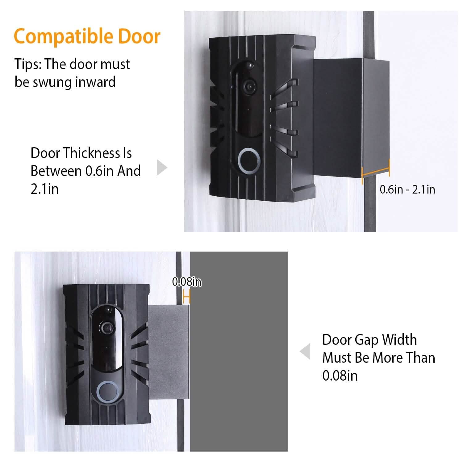 Anti Theft Video Doorbell Door Mount Fit for Most Doorbell Camera Accessories Smart Home & Security - DailySale