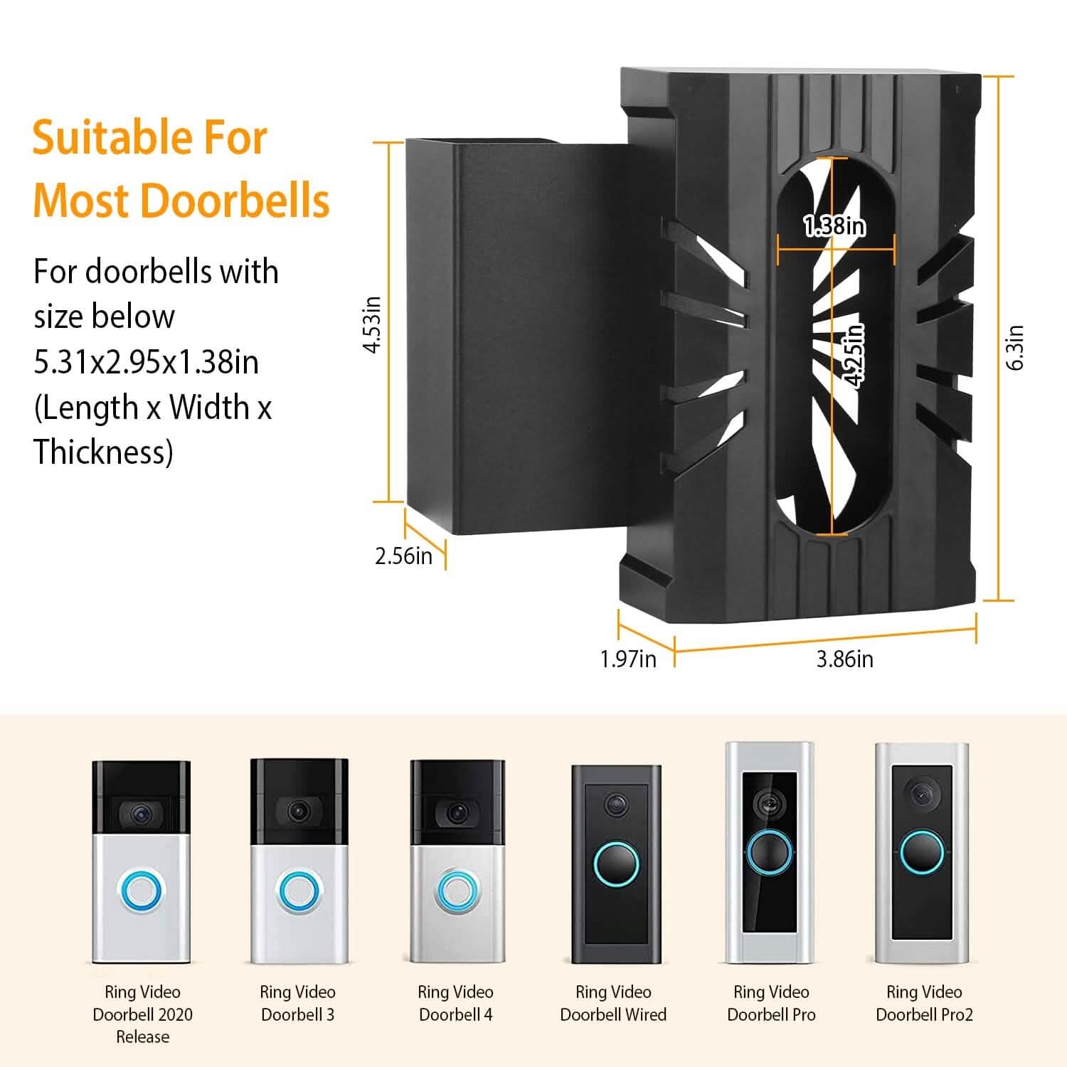 Anti Theft Video Doorbell Door Mount Fit for Most Doorbell Camera Accessories Smart Home & Security - DailySale