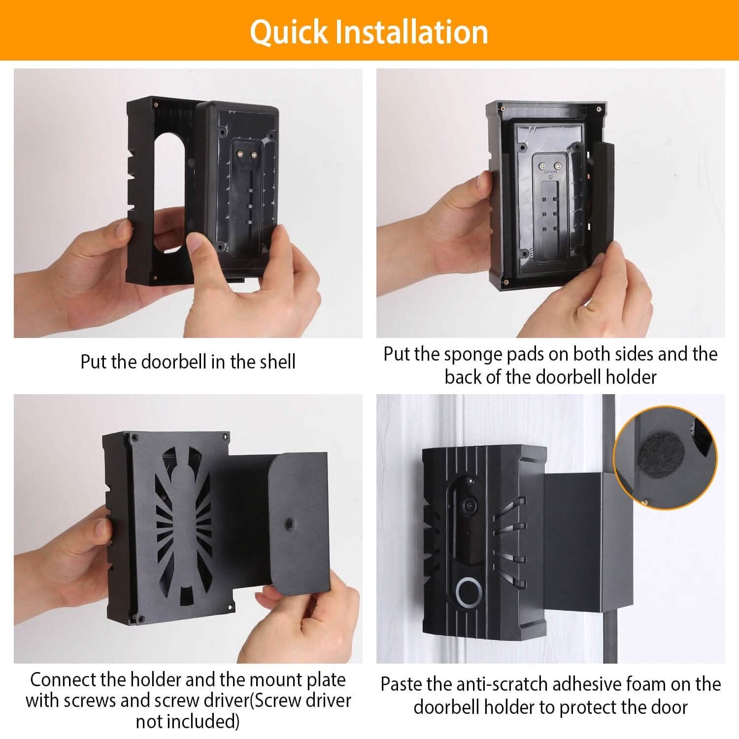 Anti Theft Video Doorbell Door Mount Fit for Most Doorbell Camera Accessories Smart Home & Security - DailySale