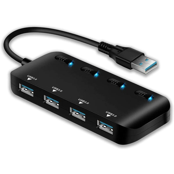APANAGE 4-Port Powered USB 3.0 Hub Splitter Computer Accessories - DailySale