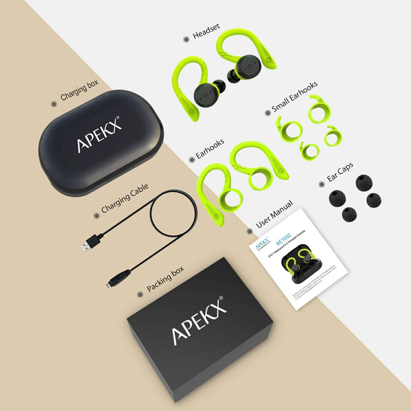 APEKX Bluetooth Headphones True Wireless Earbuds with Charging Case