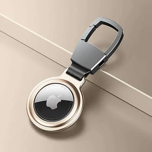 Apple Airtag Magnetic Case with Keychain Mobile Accessories Gold - DailySale
