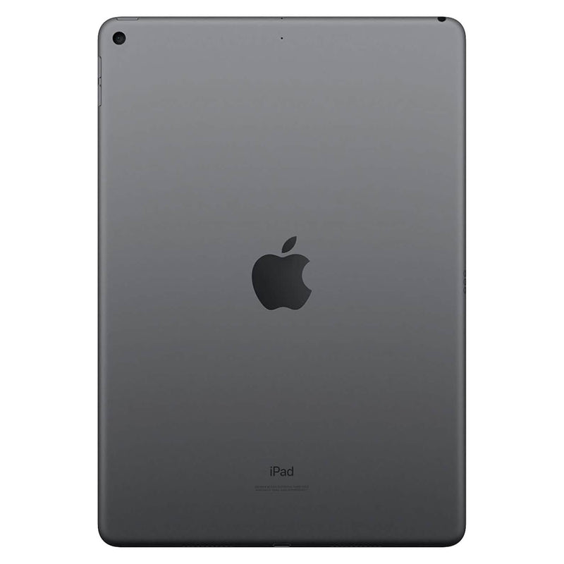 Back view of gray Apple iPad Air 3 10.5" Wi-Fi + Cellular 4G LTE (Refurbished)