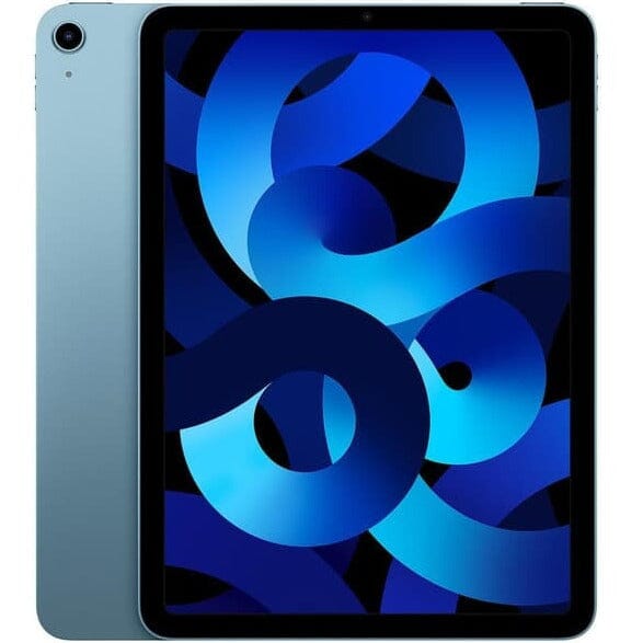 Front and back views of Apple iPad Air 5th Gen (2022) WiFi (Refurbished), shown in blue
