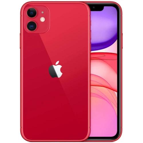 Front and back of Apple iPhone 11 - Fully Unlocked (Refurbished) shown in red, available at Dailysale