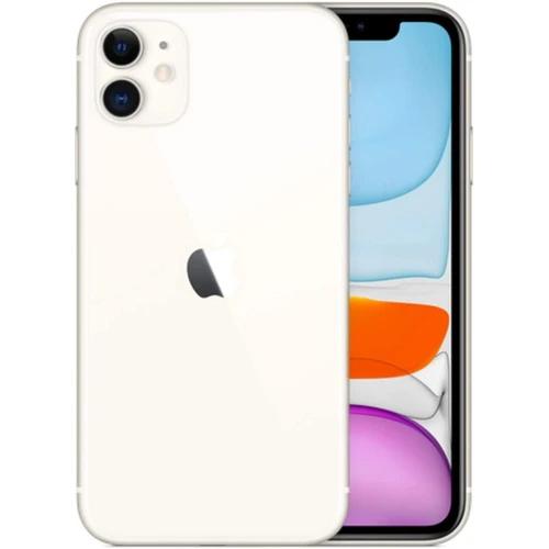 Front and back of Apple iPhone 11 - Fully Unlocked (Refurbished) shown in white, available at Dailysale