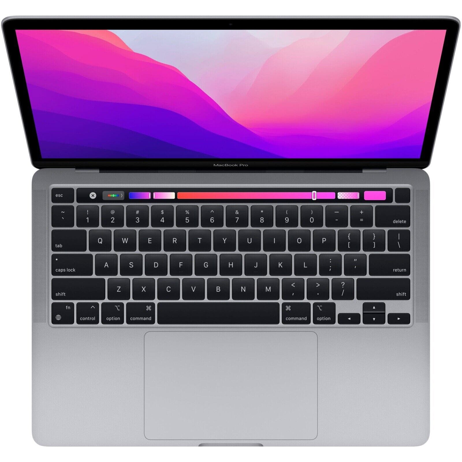 Top view of Apple MacBook Pro 13-inch 2022 MNEH3LL/A M2 Chip Space Gray (Refurbished), available at Dailysale