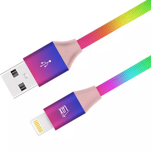 Apple MFi Certified Colorful Rainbow Lightning Cables for iPhone and iPad Mobile Accessories 4ft Rainbow - DailySale