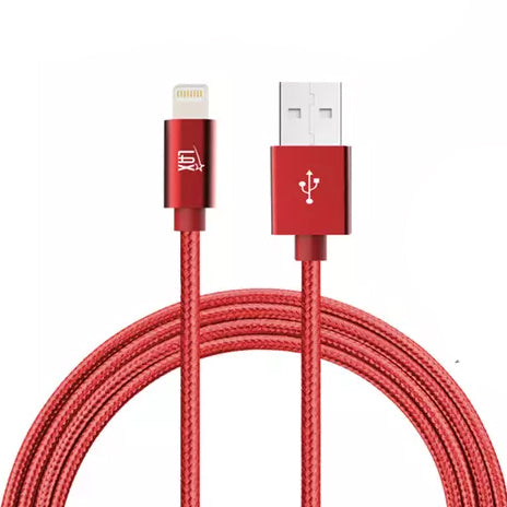 Apple MFi Certified Colorful Rainbow Lightning Cables for iPhone and iPad Mobile Accessories 4ft Red - DailySale