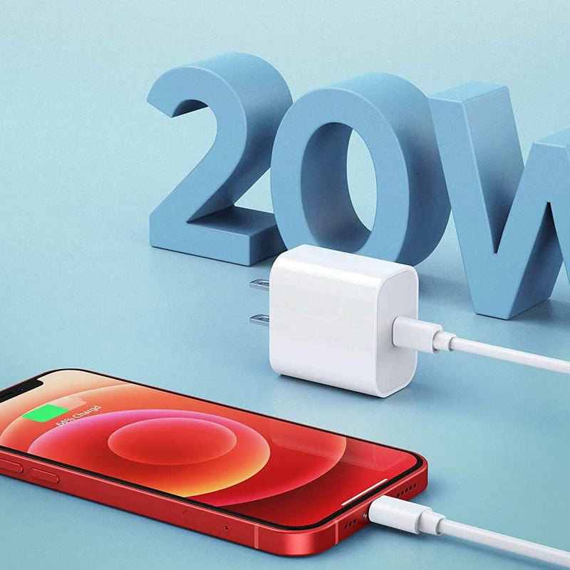 Apple MFi Certified Veetone 20W PD Type C Power Wall Charger Travel Plug with 6FT USB C to Lightning Quick Charge Sync Cable Mobile Accessories - DailySale