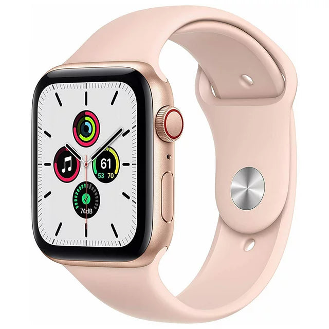 Apple Watch SE 40mm GPS Cellular Aluminum Gold Case Pink Sport Band (Refurbished) Smart Watches - DailySale