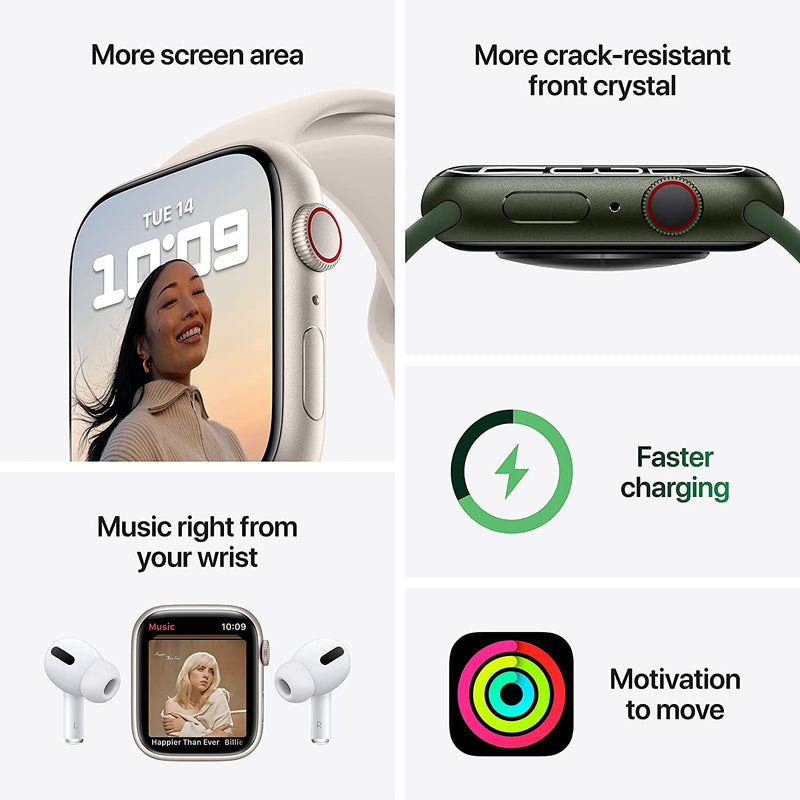 Apple Watch Series 7 GPS + Cellular 4G (Refurbished) Smart Watches - DailySale