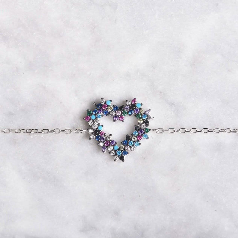 Arden Dark Colored Heart Bracelet Bracelets - DailySale