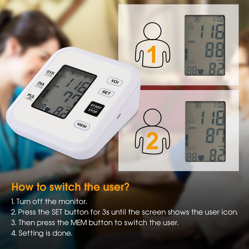 Arm Blood Pressure Monitor with Adjustable Cuff Wellness - DailySale