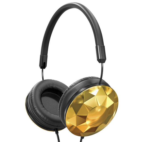 Art & Sound Faceted On-Ear Wired Headphones Headphones & Audio Gold - DailySale