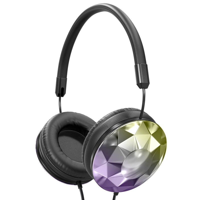 Art & Sound Faceted On-Ear Wired Headphones Headphones & Audio Iridescent - DailySale