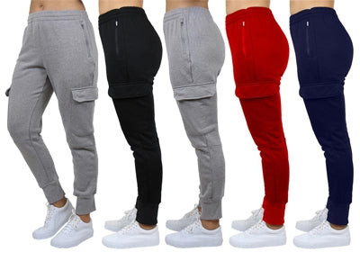 2-Pack: Women's Fleece-Lined Loose-Fit Cargo Joggers - DailySale, Inc