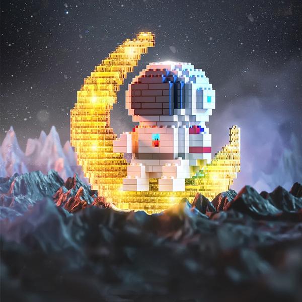 Astronaut Building Blocks LED Glowing Toys Toys & Games Astronaut - DailySale