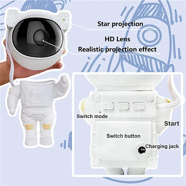 Astronaut Galaxy Starry Sky Projector with Timer Remote Indoor Lighting - DailySale