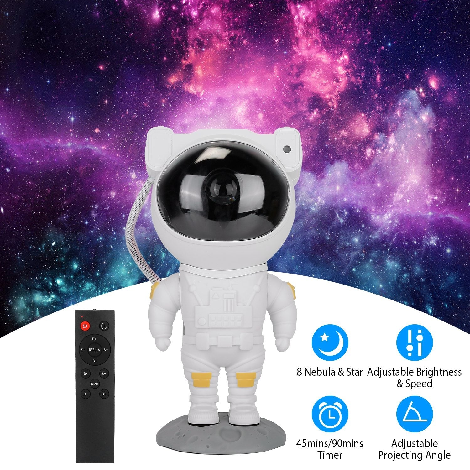 Astronaut Star Projector Light with Remote Control Indoor Lighting - DailySale