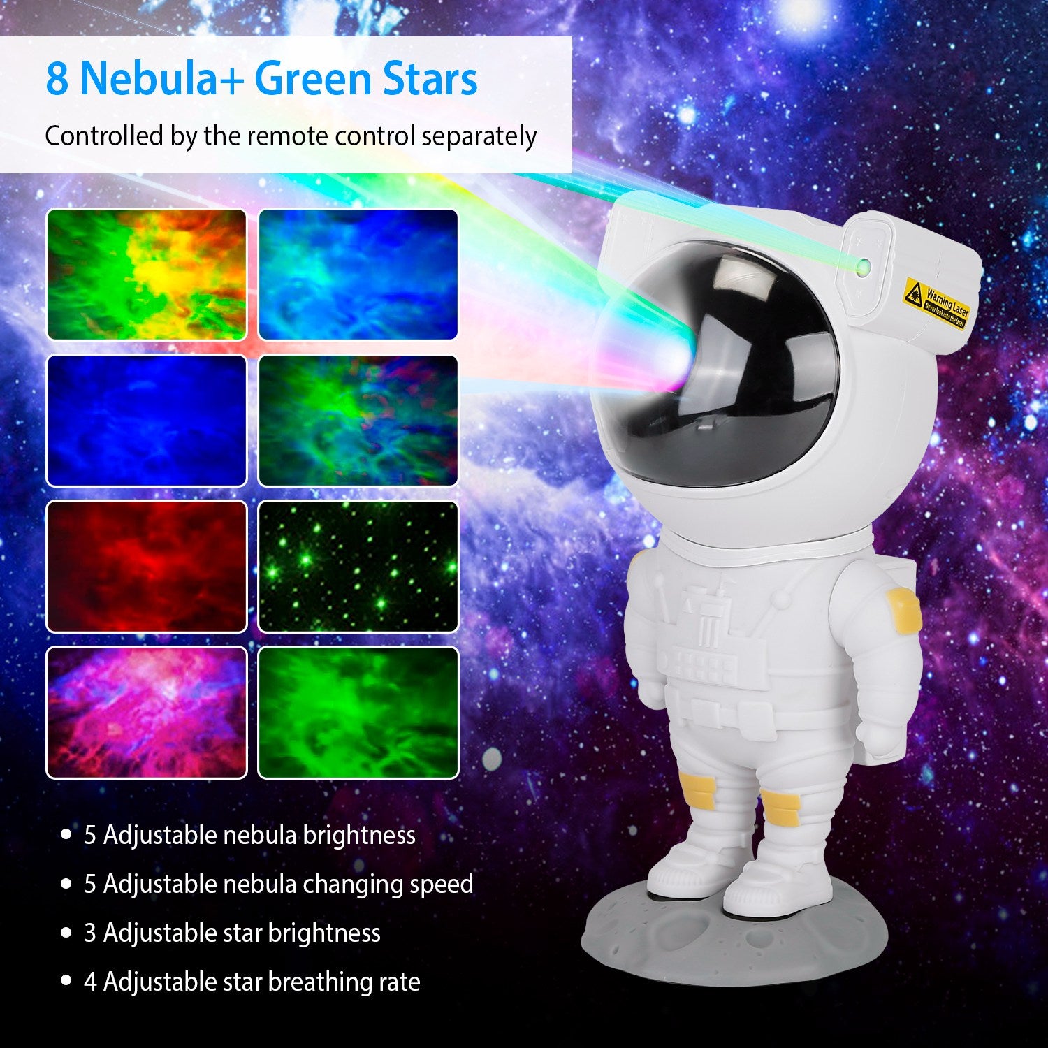 Astronaut Star Projector Light with Remote Control Indoor Lighting - DailySale