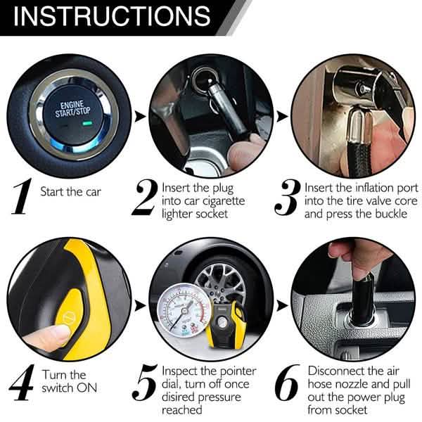 Audew 150W Portable Air Compressor Pump Automotive - DailySale
