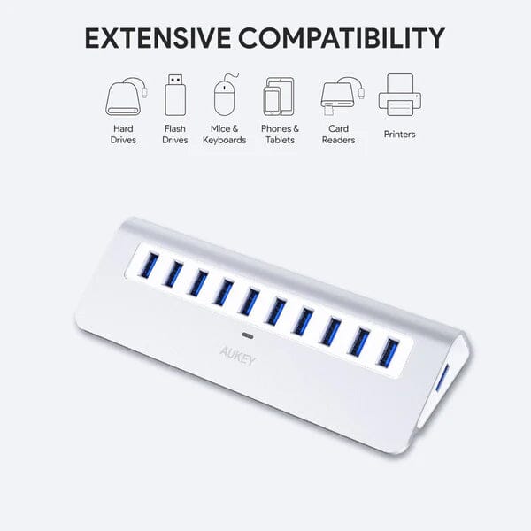 Aukey 10-Port CB-H6 USB 3.0 Hub Computer Accessories - DailySale