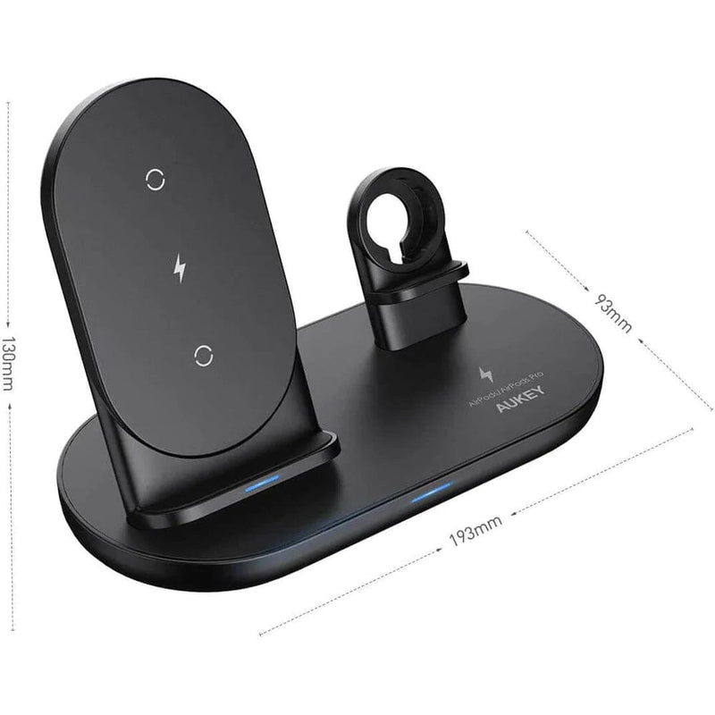 AUKEY 3-in-1 Wireless Charger Black Mobile Accessories - DailySale