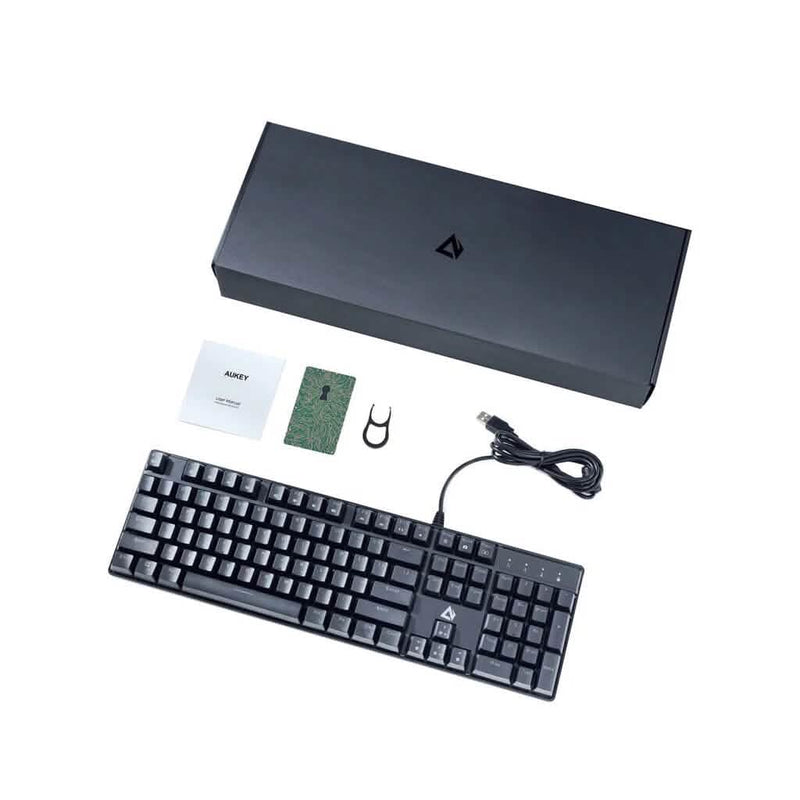AUKEY KMG16 Mechanical Keyboard Blue Switches 104key Computer Accessories - DailySale