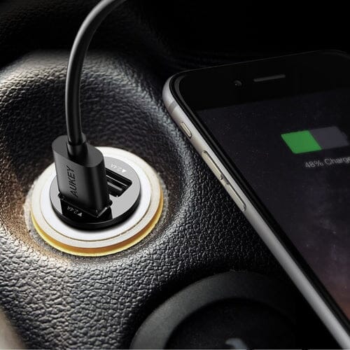 Aukey Universal True AiPOWER 24W 4.8A Dual Port Car Charger (Refurbished) Automotive - DailySale