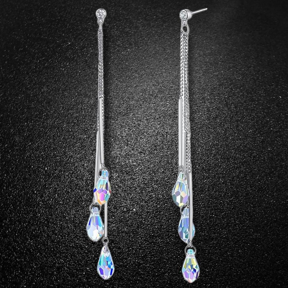 Aurora Borealis Crystal Drop Earrings Made with Swarovski Elements Jewelry - DailySale