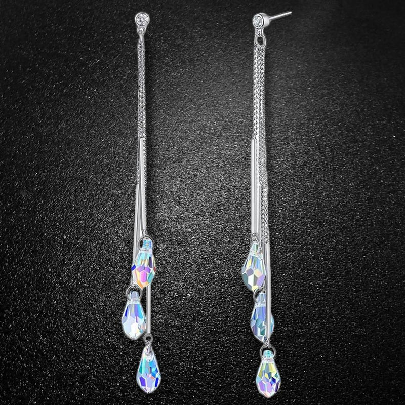 Aurora Borealis Crystal Drop Earrings Made with Swarovski Elements Jewelry - DailySale