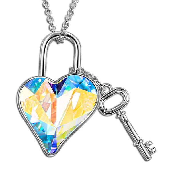 Aurora Borealis Key To My Heart Pendant Necklace Necklaces - DailySale