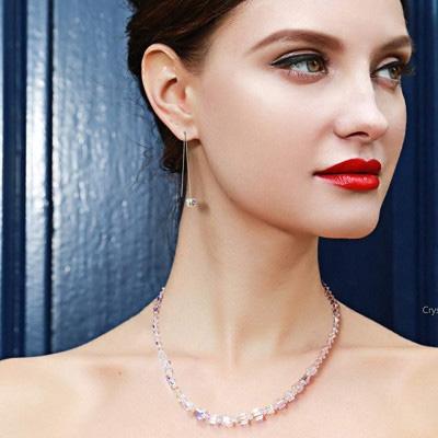 Aurora Borielles Swarovski Square Threader Drop Earrings Jewelry - DailySale