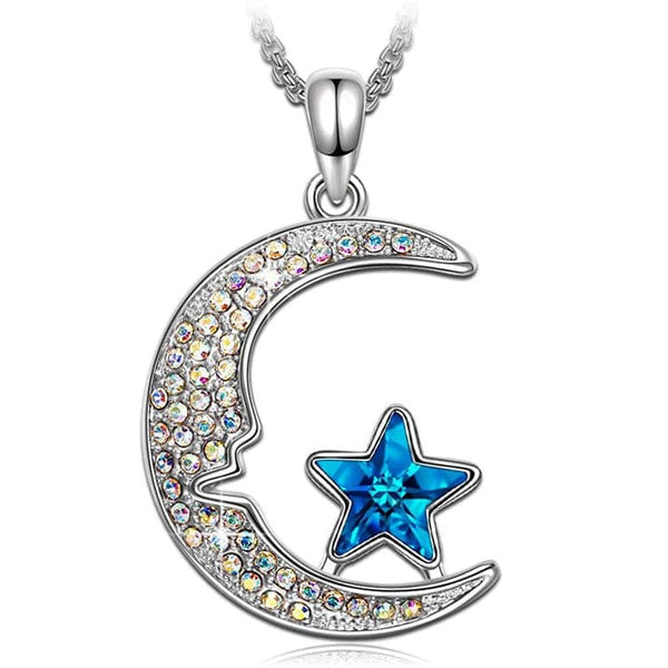 Aurora Borilles Cresent Moon and Star Necklace Necklaces - DailySale