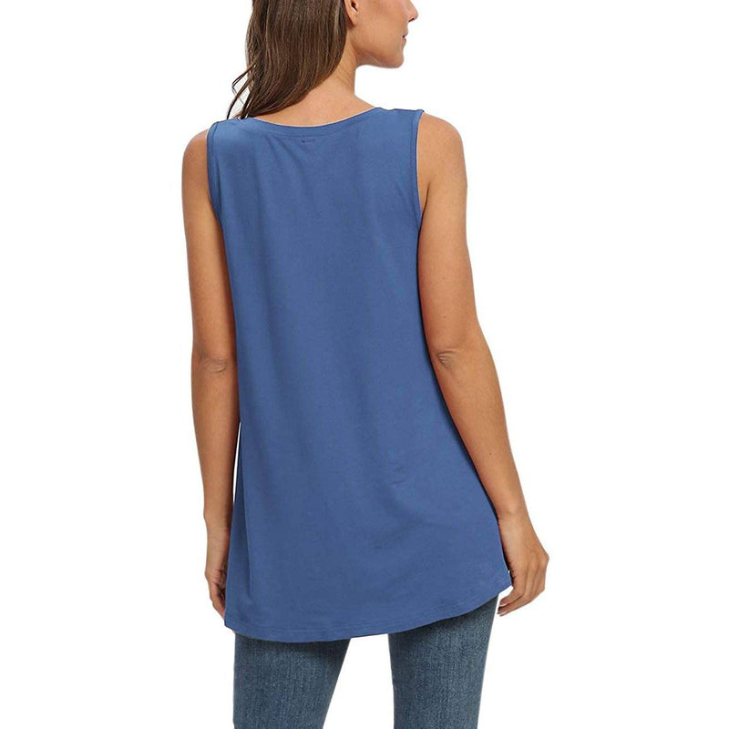 Women's Summer Casual Sleeveless V-Neck T-Shirt Tunic Blouse Tank Tops