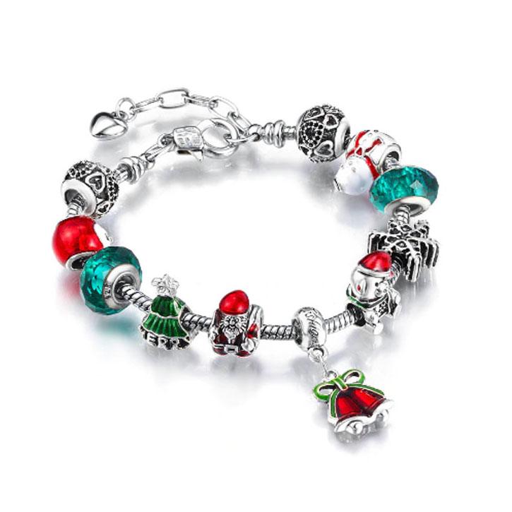 Austrian Crystal Christmas Charm Bracelet Bracelets Bell - DailySale