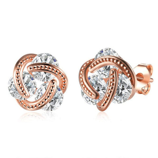 Austrian Crystal Knot Stud Earrings Set Earrings - DailySale