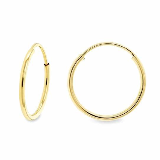 Authentic Classic 14k Yellow Gold Endless Hoop Earrings Earrings 10mm - DailySale