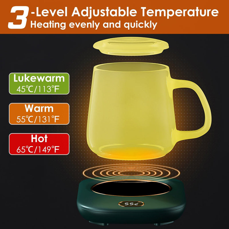 Portable Usb Coffee Mug Warmer Electric Beverage Heating Pad With Three  Temperature Settings Auto Shut Off Function