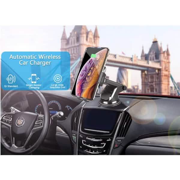 Automatic Clamping Wireless Car Charger Mount Automotive - DailySale