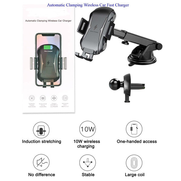 Automatic Clamping Wireless Car Charger Mount Automotive - DailySale