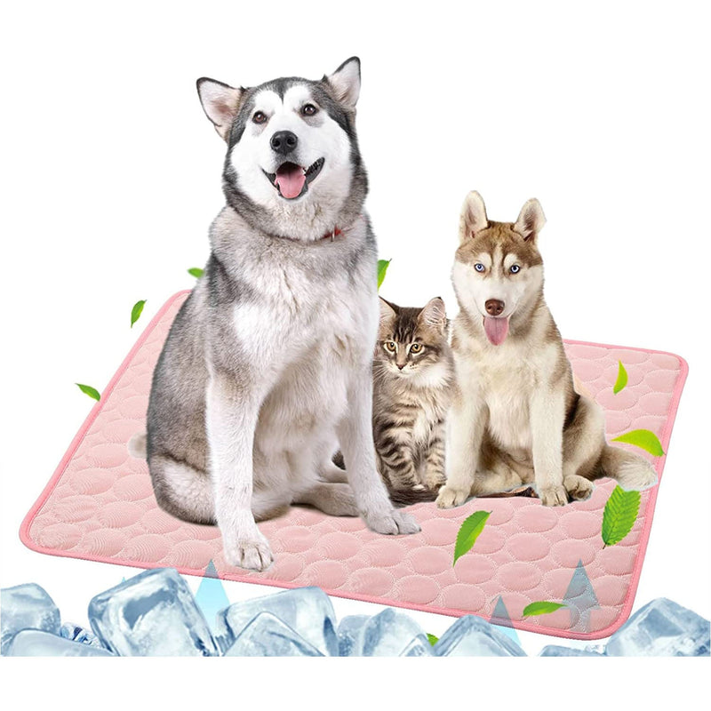 Automatic Cooling Dog Mat Washable Pet Sleeping Blanket Mat Pet Supplies Pink M - DailySale
