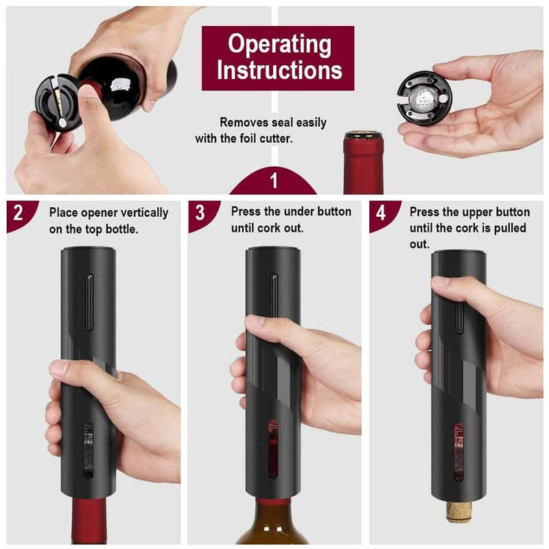 Automatic Electric Wine Bottle Corkscrew Opener Kitchen & Dining - DailySale