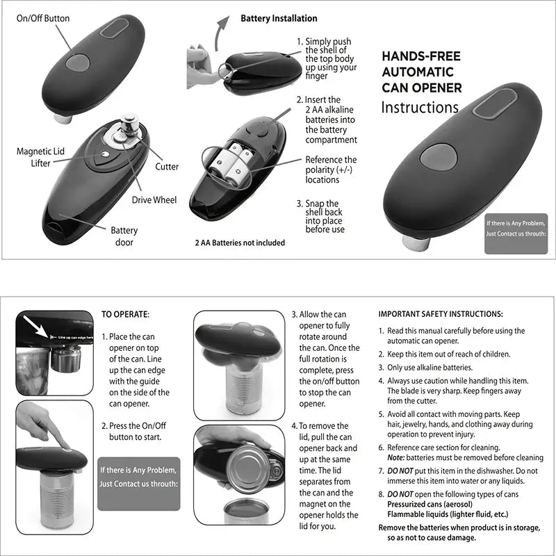 One-Touch Electric Can Opener - Auto Shut-Off 