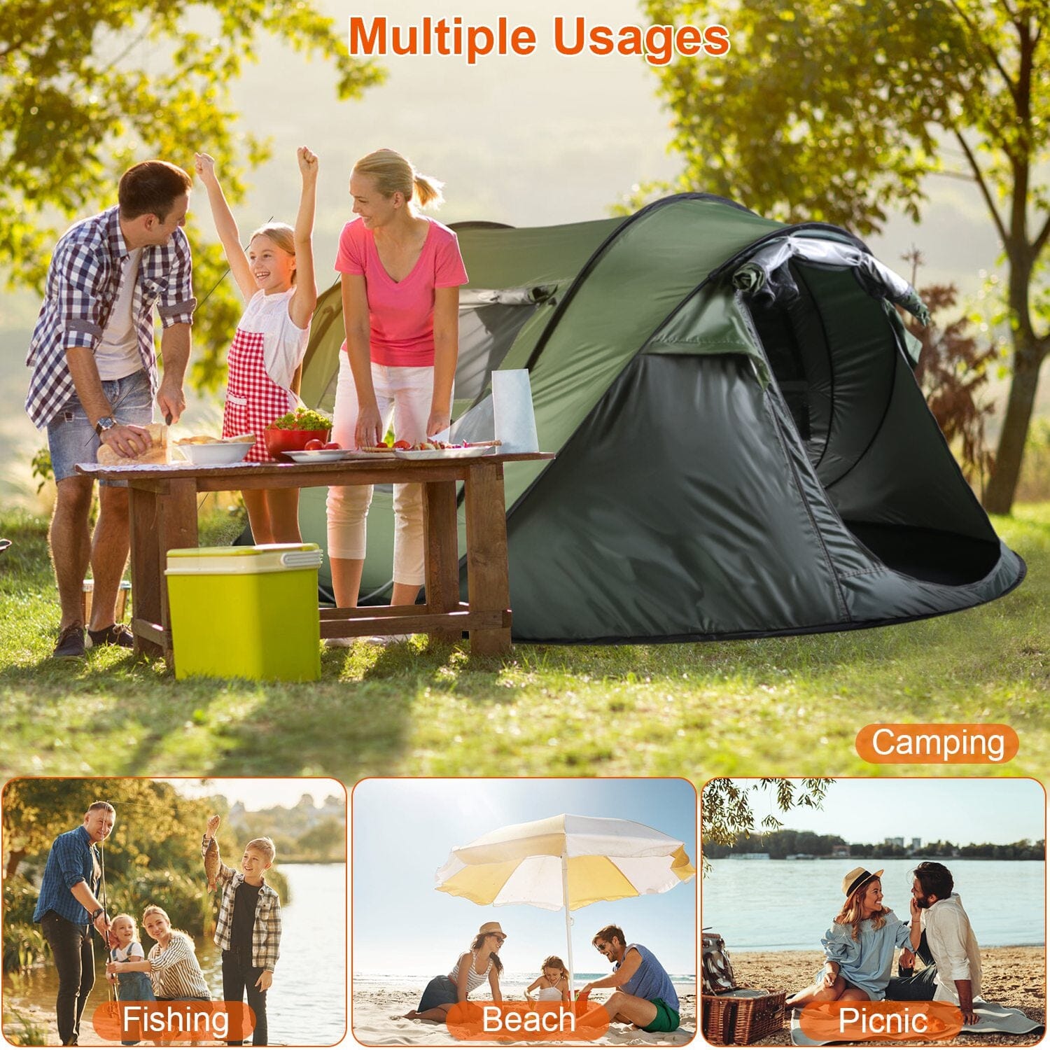 Automatic Pop Up Camping Tent Sports & Outdoors - DailySale