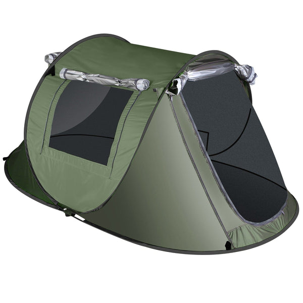 Automatic Pop Up Camping Tent Sports & Outdoors Green 3-4 Persons - DailySale