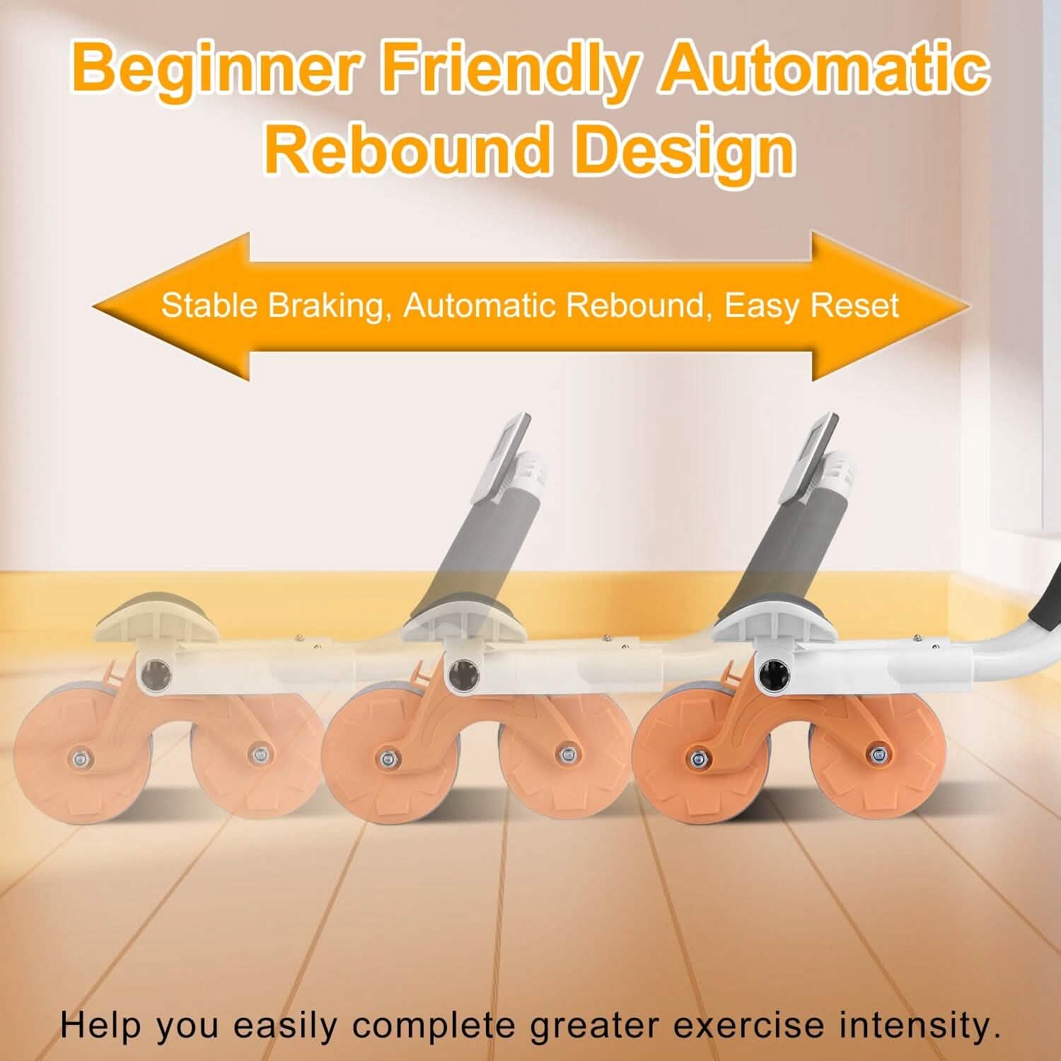 Automatic Rebound Abdominal Wheel Roller for Core Strength with Timer Kneel Pad Fitness - DailySale