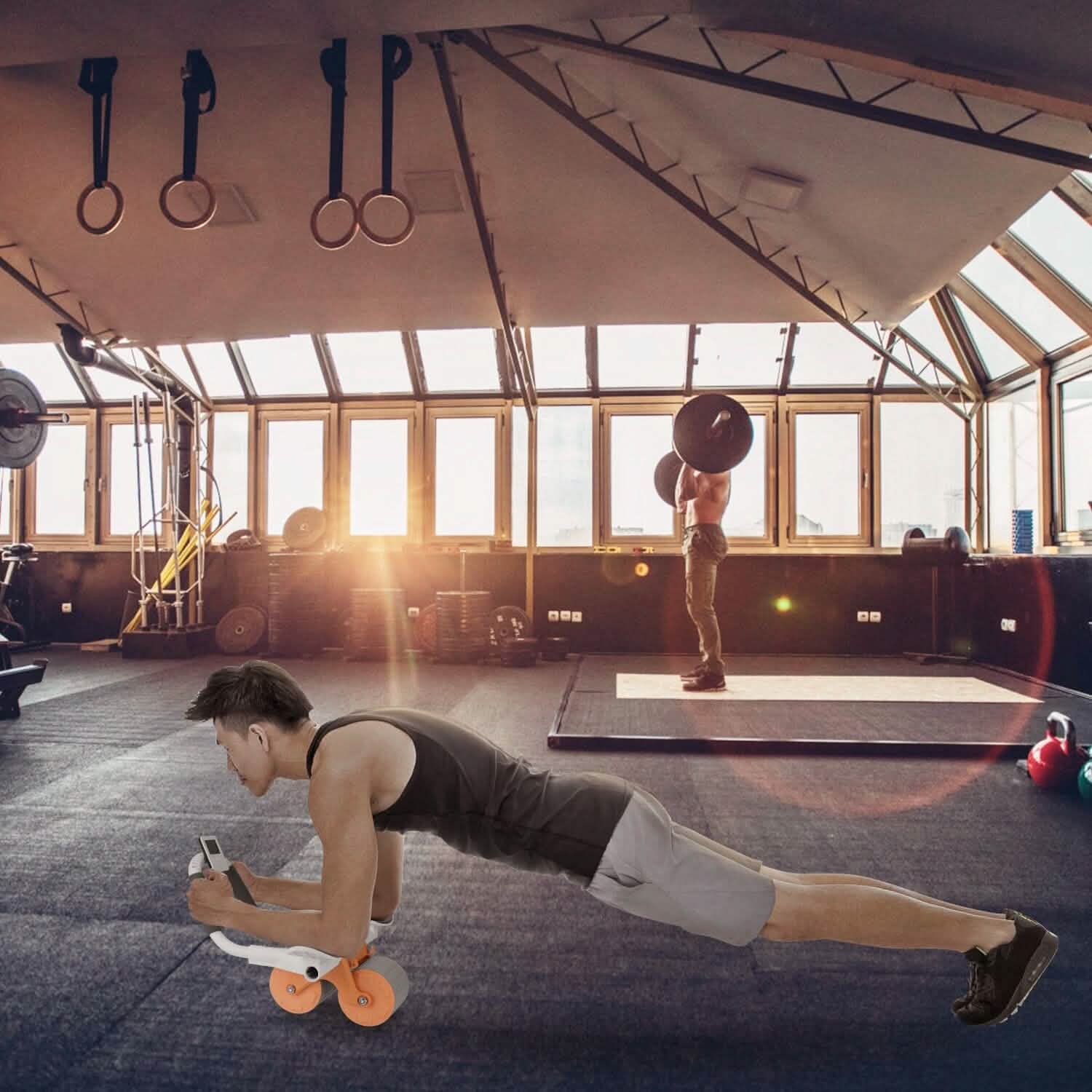 Automatic Rebound Abdominal Wheel Roller for Core Strength with Timer Kneel Pad Fitness - DailySale