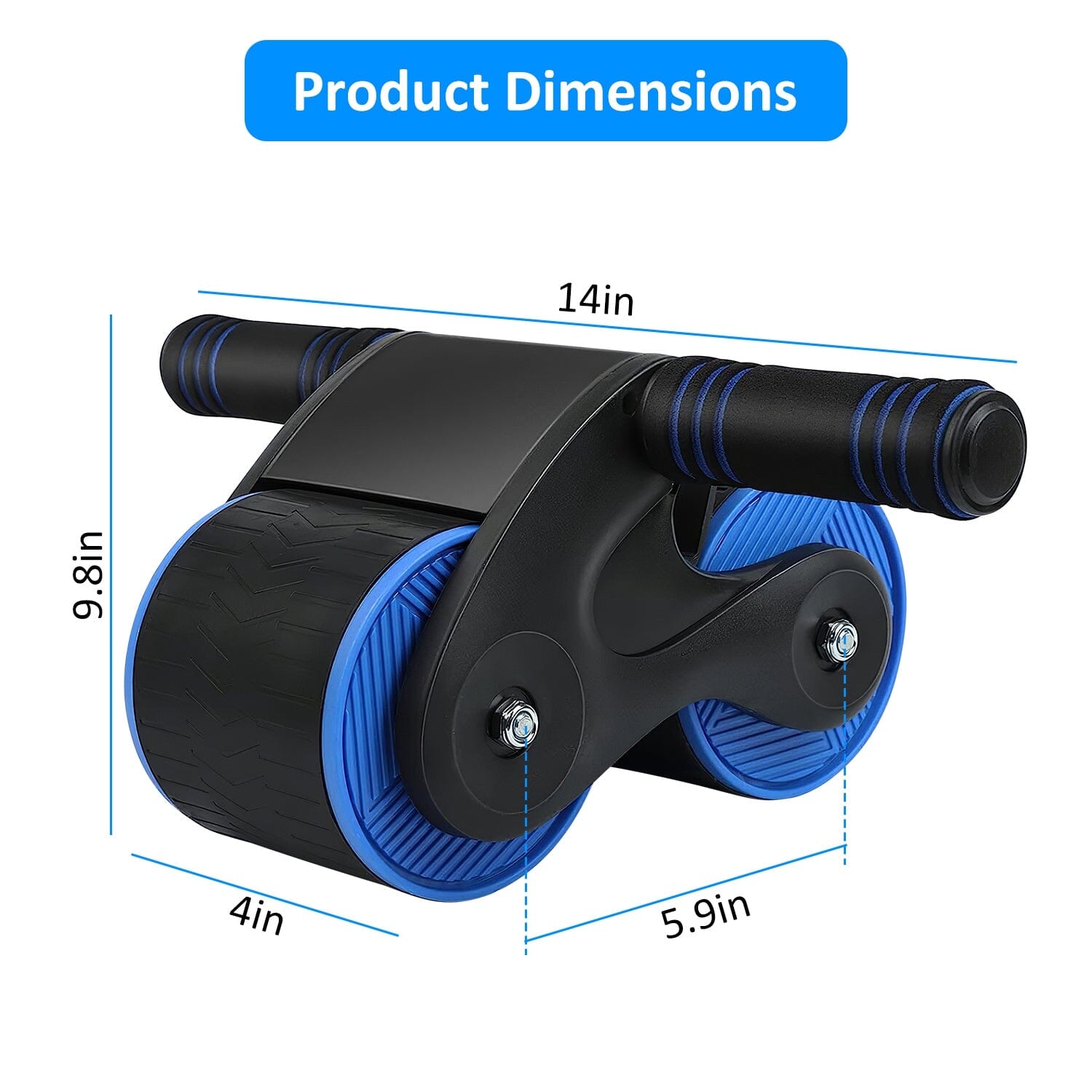 Automatic Rebound Anti-Slip AB Roller Wheel with Kneel Pad Holder Fitness - DailySale